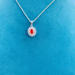 925 Sterling Silver Garnet Zircon Pendant – Sterling Silver Handmade Pendant – March Birthstone Gift for Her-Gift For Mother