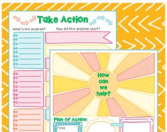 Girl Scout Take Action Troop Planner Badge Journey Editable Printable PDF Template