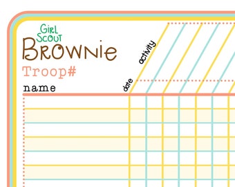 Brownie Girl Scout Meeting Activity Attendance Roster Tracker | Etsy