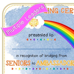 Senior Ambassador Girl Scout Bridging Certificate 2 Leaders Template ...