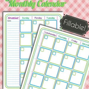 Girl Scout Calendar Monthly Daily Planner 2 Page Printable Fillable Edit Customize PDF Download