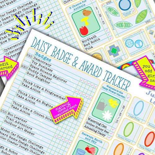 Brownie Girl Scout Badge Award Tracker Checklist NEW 2022 Etsy