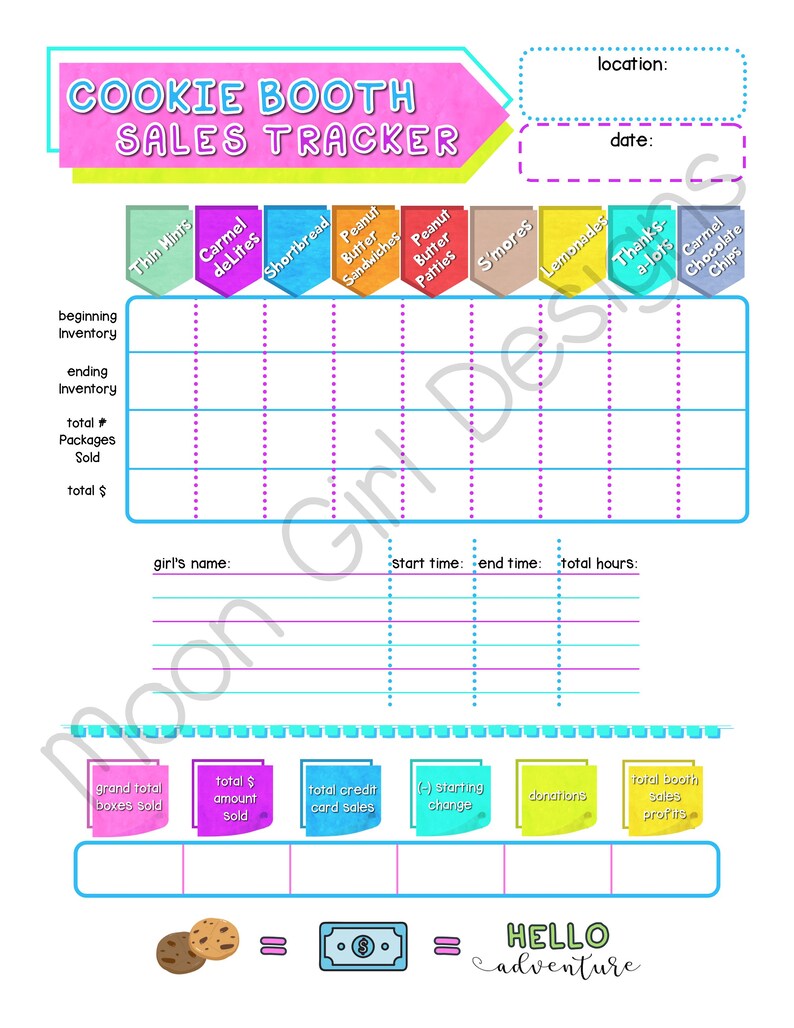 ABC Bakers Girl Scout Cookie Booth Sales Tracker 2020 ...