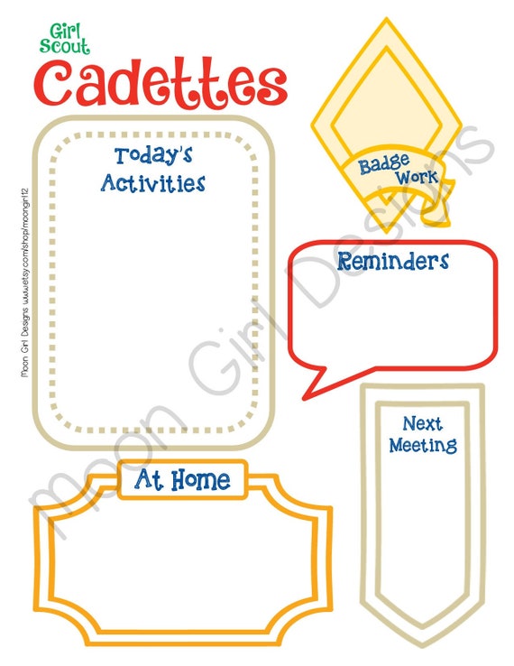 Cadette Girl Scout Meeting Activity Planner Troop Fillable - Etsy