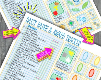 Daisy Girl Scout Badge Award Tracker Checklist ***NEW 2023-24 BADGES ADDED*** Chart Fillable Edit Printable pdf Download