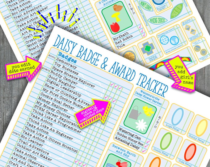 Girl Scouts DAISY Badge Tracking Chart UPDATED for 2023-2024 Instant ...