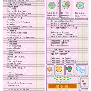 Junior Girl Scout Badge Award Tracker Chart Fillable Edit | Etsy
