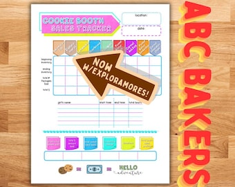 Planilha de controle de vendas de biscoitos das Girl Scouts da ABC Bakers para 2026 - Modelo para impressão em PDF