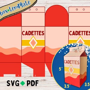 Girl Scout Cadette Party Milk Carton Style Box Printable Template Cut Out PDF Paper Favor Party Digital Download Badges Bridging Cookie