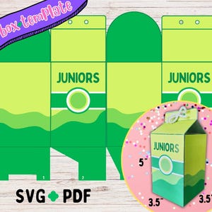 Girl Scout Junior Party Milk Carton Style Box Printable Template Cut Out PDF Paper Favor Party Digital Download Badges Bridging Cookie