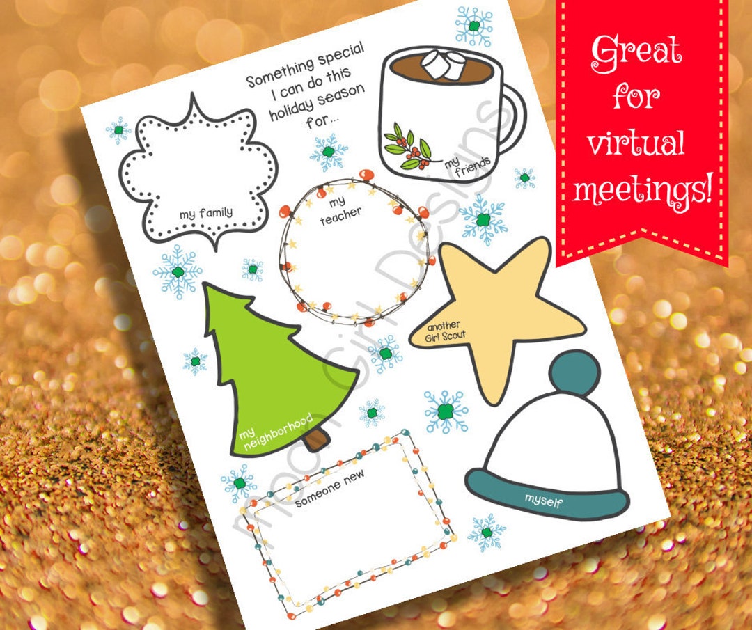 Girl Scout Holiday Christmas Activity Sheet Printable Virtual PDF ...