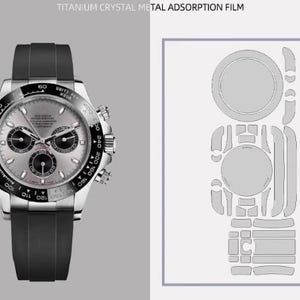 2 Sets 116519 Rubber Ceramic Daytona Custom Laser Die Cut Plastic Protection Film Easy Install for Wristwatch Chronograph Clear