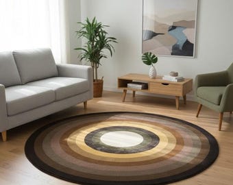 Hand-Tufted Wool Rug: A Mid-Century Modern Earth Palette Statement Piece