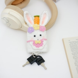 Crochet Pattern Bunny Key Holder – Easy Amigurumi PDF Tutorial, Beginner Friendly Bunny Crochet Pattern, DIY Cute Key Holder