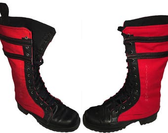 Red and Black Canvas Boot Covers