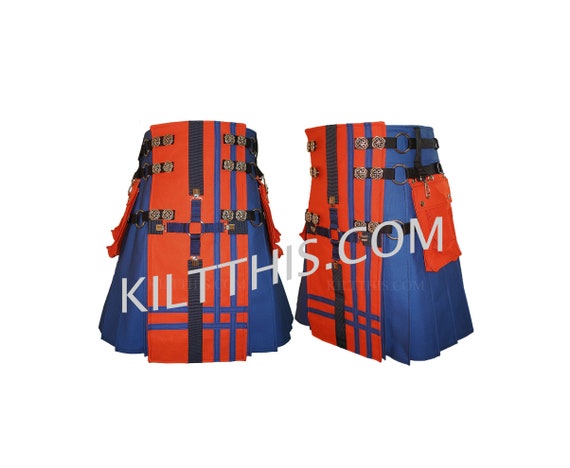 orange and blue kilt