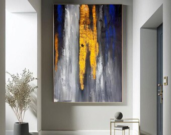 Original Abstract Acrylic boat Painting, Hand-Painted Wall Artwork On Canvas, River Sunset Scenery in Vibrant Color, Unique Painting