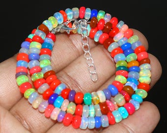 Naszyjnik Rainbow Festival – Kolorowy koralikowy choker, biżuteria boho na lato