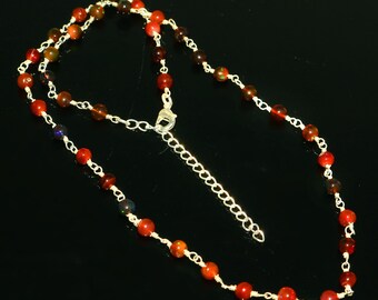 Sterling Silver Opal Necklace | October Birthstone Pendant