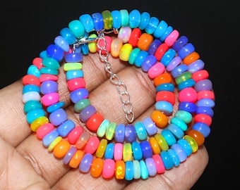 Dainty Rainbow Opal Necklace | Everyday Jewelry Gift