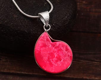 Rose Quartz Pendant Necklace • Handmade Sterling Silver, Boho Healing Jewelry