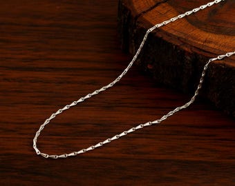 Twisted Rope Chain in 925 Sterling Silver, Minimalist Silver Necklace, Classic Everyday Jewelry