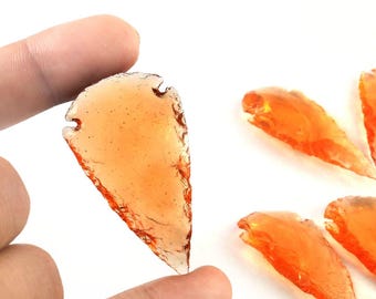 Hand-Carved Orange Crystal Arrowhead: Sacral Chakra Healing Stone