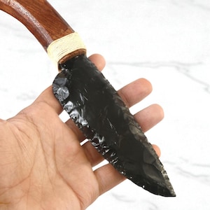 Hand Knapped Obsidian Crystal Knife: Witchy Altar Decor, Metaphysical Tool
