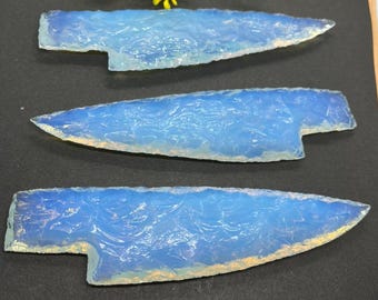 Hand Knapped Opalite Crystal Athame Knife: Meditation, Chakra Healing