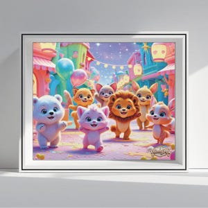 Puzzle WhimsyPaw Baby Animal Parade | Puzzle Fantasy Art | Puzzle Pastello da 120, 252 e 500 pezzi per bambini e adulti | Messaggio regalo gratuito con intelligenza artificiale