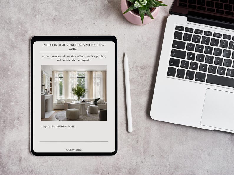 Interior Design Process Guide | Client Workflow Template (canva ...