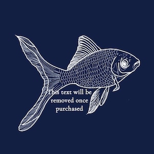 Goldfish Line Art PNG, Black and White Outline Clipart, Transparent Background, Digital Download, Commercial Use, Fish Line art