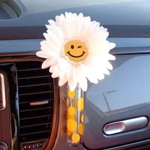 Happy Face Daisy with Universal Suction Vase