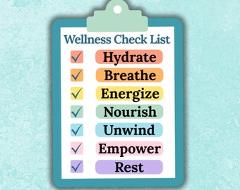 Wellness Check List Sticker: Pelvic Health Physical Therapy Gift