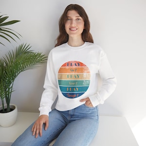 Vintage Pray on it Unisex Sweatshirt, Prayer Aesthetic, Crewneck , Gift for Spiritual Believers, Christian Apparel, Religious apparel