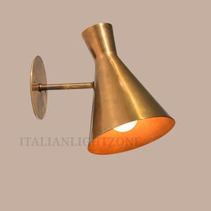 Pair of Mid Century Modern Diabolo Wall Sconces |Handcrafted Italian Brass Light Fixtures |Vintage Wall Lamps |Christmas & Housewarming Gift