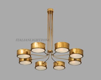 1950s Brass Sputnik Chandelier – Mid Century Modern Italian Stilnovo Fixture