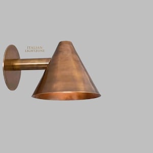Handmade Raw Brass Wall Sconce – Mid Century Modern Cone Light – Vintage Sputnik 1-Light Fixture