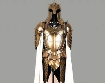 Armadura medieval completa / Armadura de caballero inspirada en la Guardia Real con casco y capa / Disfraz de cosplay LARP de acero hecho a mano