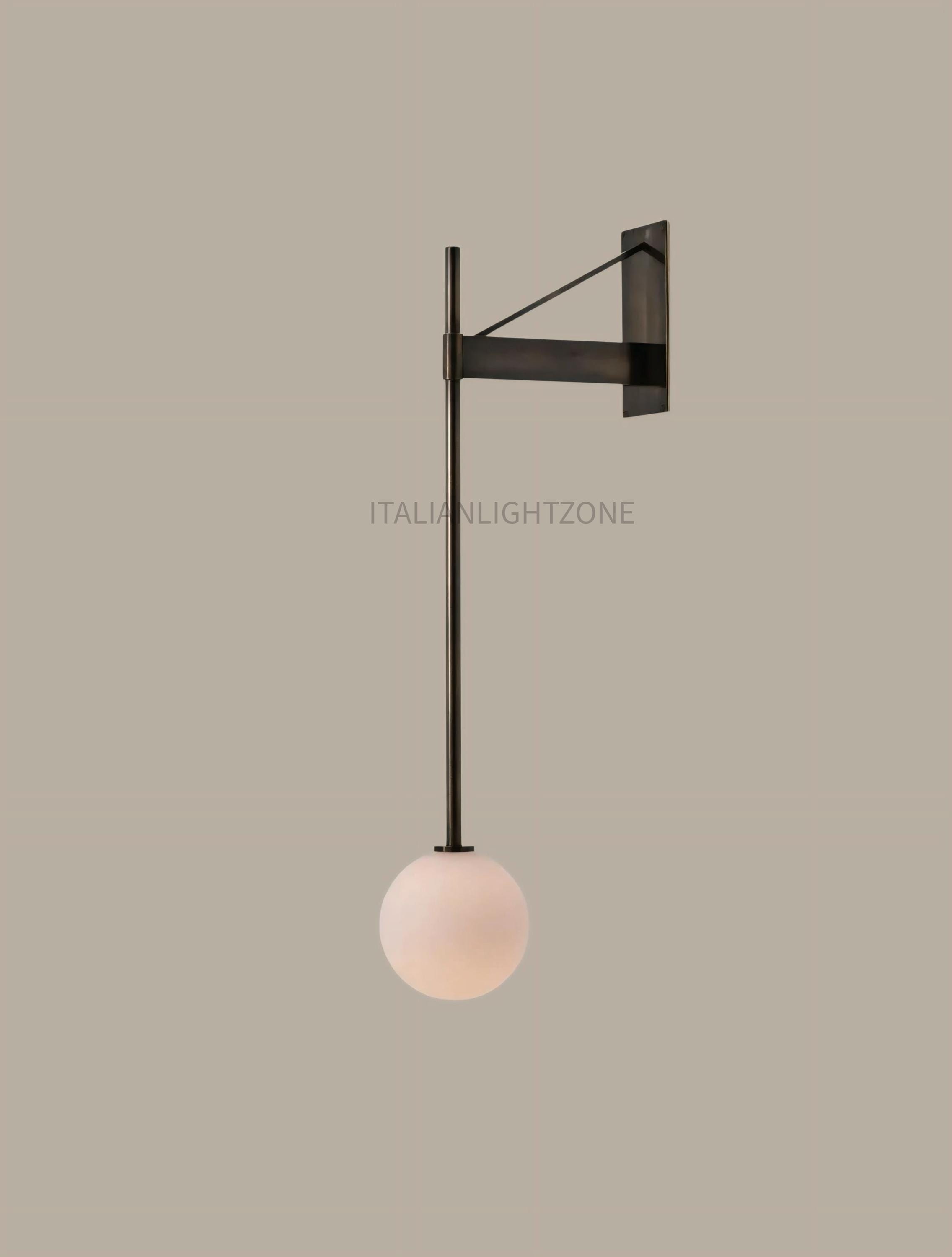 真鍮製壁付け照明 – 90年代ヴィンテージグローブランプ – ミッド