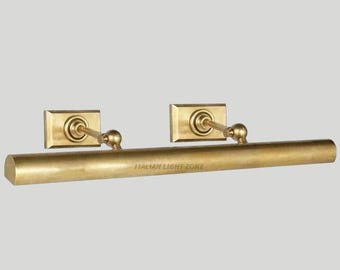 Vintage Brass Picture Light | Adjustable Wall Art Lamp for Paintings | Antique Gallery Lighting | Mid Century Modern Wall Light