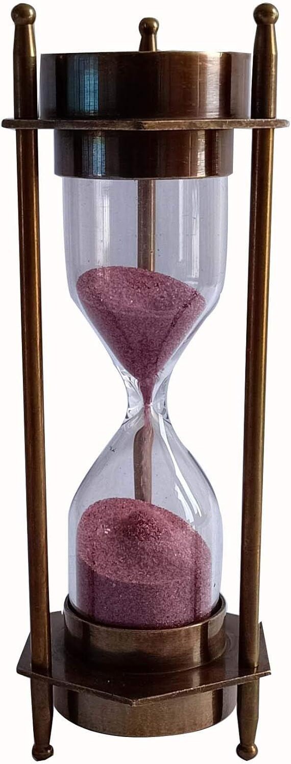 Antike Messing-Sanduhr Mit Kompass – Maritimes Design, 5-minütiger Lauf, Perfekt Als Besonderes Geschenk