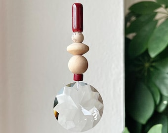 Atrapasueños, rojo vino, morado, turquesa, cerámica • Atrapasueños • Atrapasueños para ventana • Idea de regalo para mujeres • Regalo para ella • Decoración de sala de estar