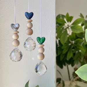 Sonnenfänger Herz blau grün grau • Sun catcher • Sonnenfänger Fenster • Geschenkidee Frauen • Geschenk für Sie • Geschenk Geburtstag Deko