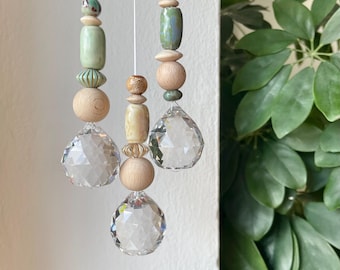 Atrapasueños de madera pastel sencillo • Atrapasueños • Decoración de ventanas • Idea de regalo para mujeres • Regalo para ella • Regalo de cumpleaños • Decoración bohemia