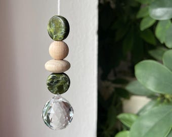 Sonnenfänger schlicht grün weiß rot • Sun catcher • Sonnenfänger Fenster • Geschenkidee Frau • Geschenk für Sie • Geschenk Valentinstag