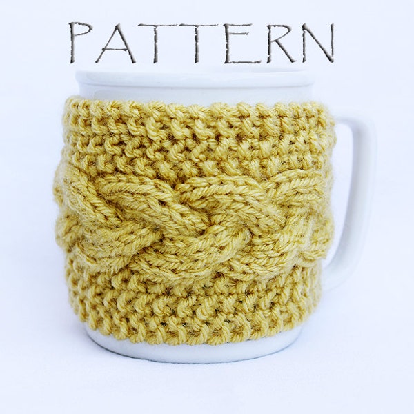 Pattern Knitted Braid Cup Cozy