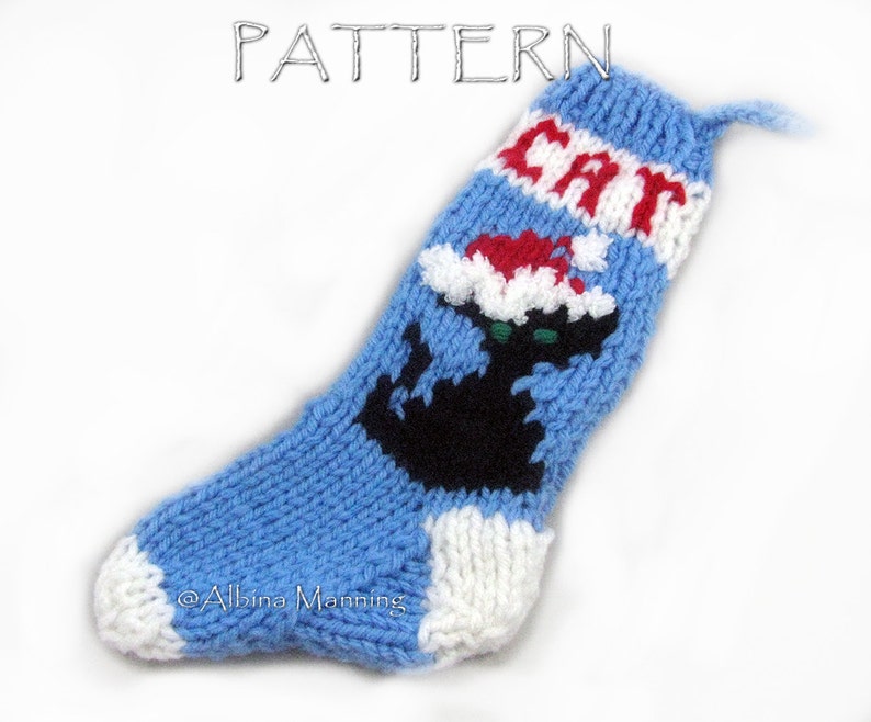 Pattern Christmas Santa Cat Stocking Ornament PDF image 1