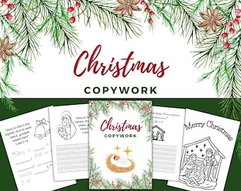 Kopieerwerk kerst | Kerstactiviteit thuisonderwijs | Christelijk kopieerwerk | Handschriftoefeningen | Kerststalthema