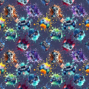 Video Game Controller Fabric Gamepad Game Fabric Cartoon Fabric Anime Fabric 100% Cotton Fabric By The Half Yard